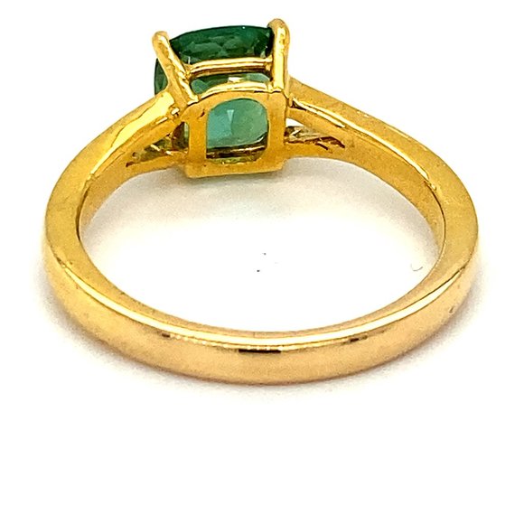 Green Tourmaline 2.40ct Solid 18K Yellow Gold Ring - Picture 5 of 7